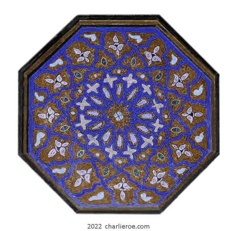 new Arab Islamic Moroccan style hand painted decoratively painted octagonal top dining breakfast table