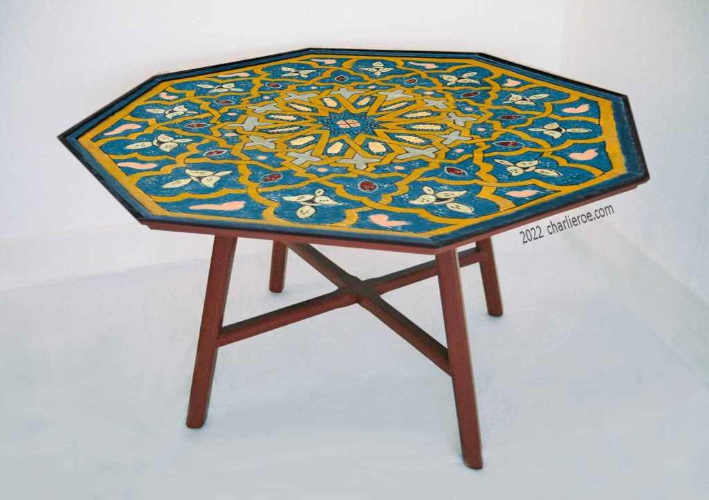 new Arab Islamic Moroccan style hand painted decoratively octagonal top dining breakfast table