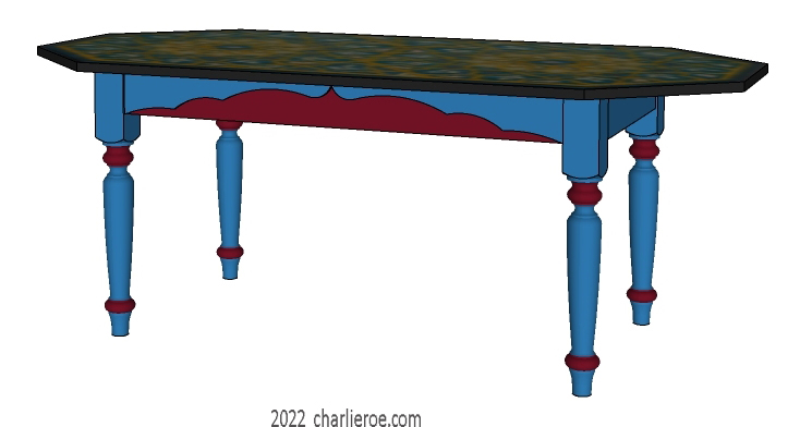 new Arab Islamic Moroccan style hand painted decoratively painted octagonal top dining table