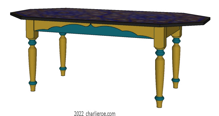 new Arab Islamic Moroccan style hand painted decoratively painted octagonal top dining table