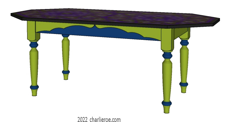 new Arab Islamic Moroccan style hand painted decoratively painted octagonal top dining table