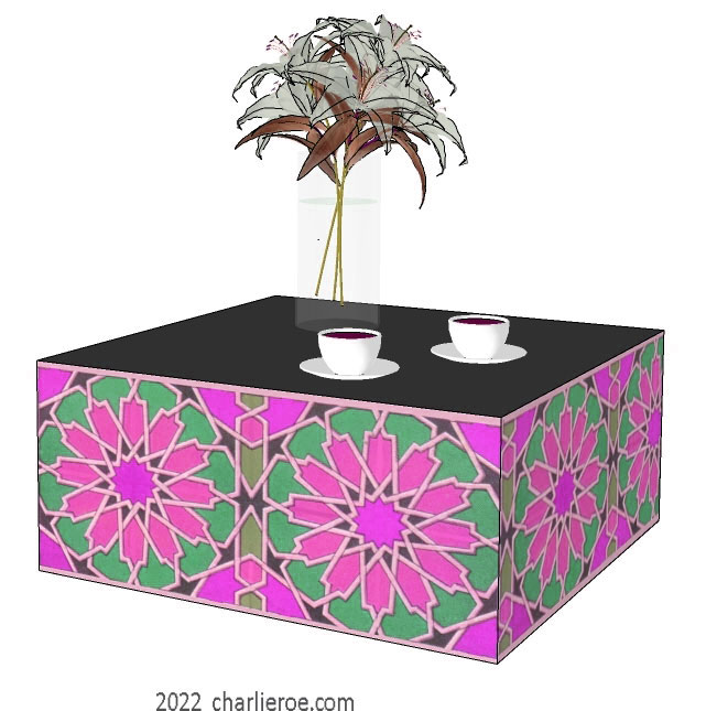 new arab Moroccan style decoratively painted sofa lamp side coffee table