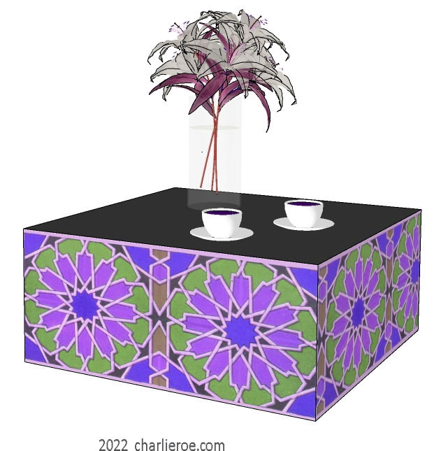 new arab Moroccan style decoratively painted sofa lamp side coffee table