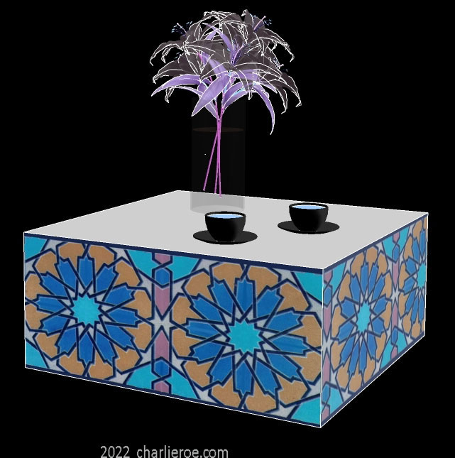 new arab Moroccan style decoratively painted sofa lamp side coffee table