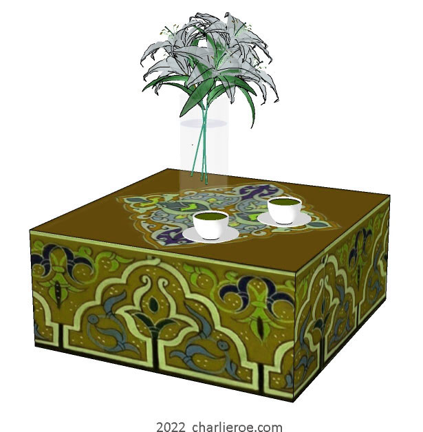 new arab Moroccan style decoratively painted sofa lamp side coffee table