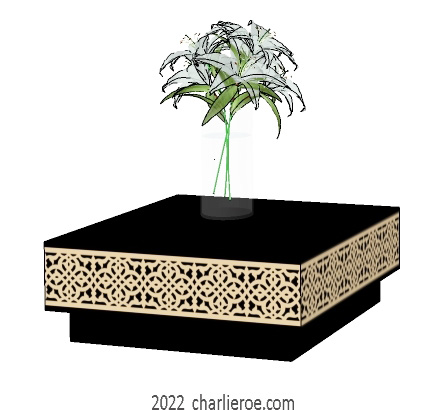 new arab Moroccan style decoratively painted side lamp sofa coffee table to sit beside a Majlis floor sofa