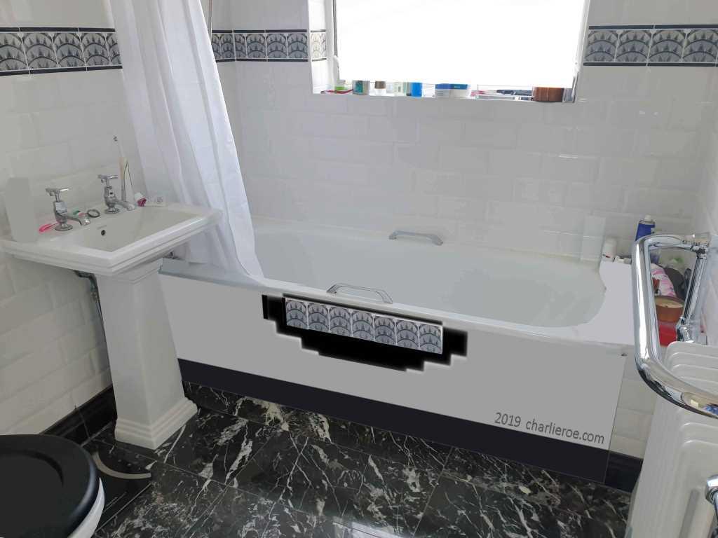 New Art Deco lacquered, wood or veneered bathroom decorative bath panel