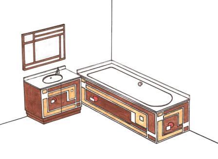 Art Deco Cubist bathroom design in 