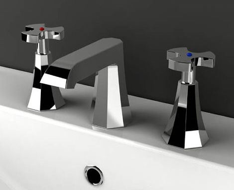 new Art Deco bathroom taps brassware