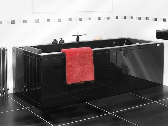 new Art Deco black bath & matching bath panel
