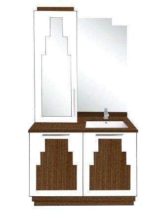 new Art Deco bathroom vanity unit design with Paul Frankl Skyscraper style Deco designs
