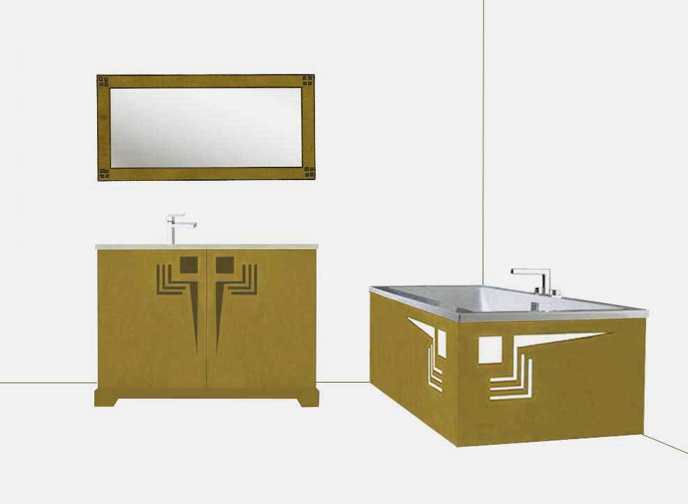 new Frank Lloyd Wright Mission Prairie Usonian Arts & Crafts Movement oak vanity unit for bathroom