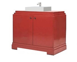 New Paul Frankl Art Deco Skyscraper style painted bathroom vanity unit with sit on basin