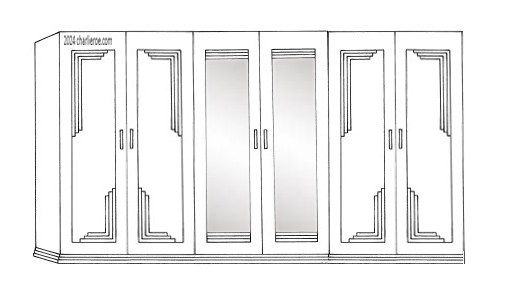 new Art Deco 6 door wardrobe with central mirror panel doors