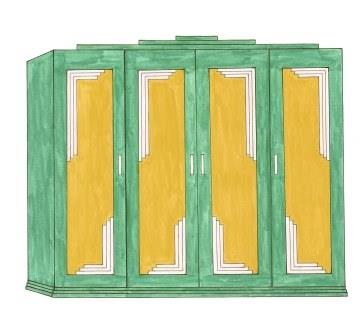 new Art Deco 4 door wardrobe design furniture
