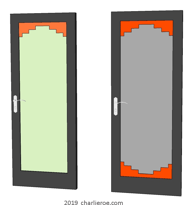 new Art Deco painted door with stepped top and bottom panel mouldings