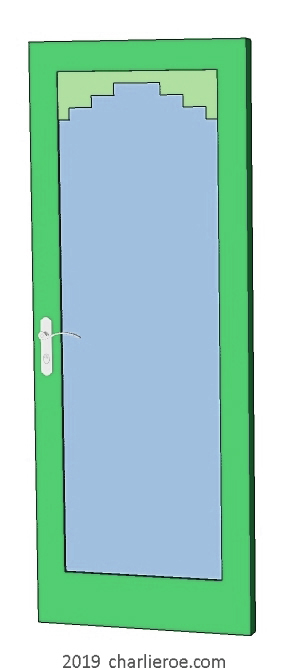 new Art Deco painted door with stepped top and bottom panel mouldings