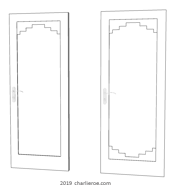 new Art Deco painted door with stepped top and bottom panel mouldings