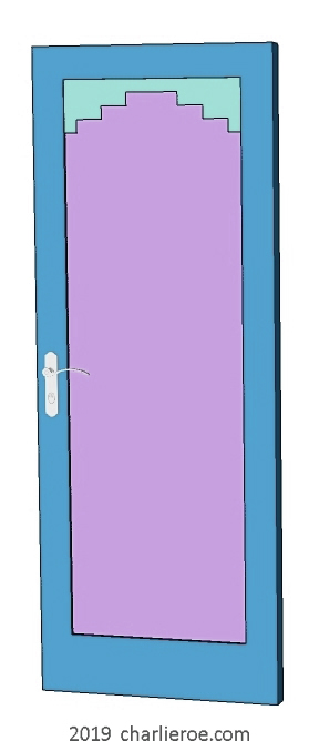 new Art Deco painted door with stepped top and bottom panel mouldings