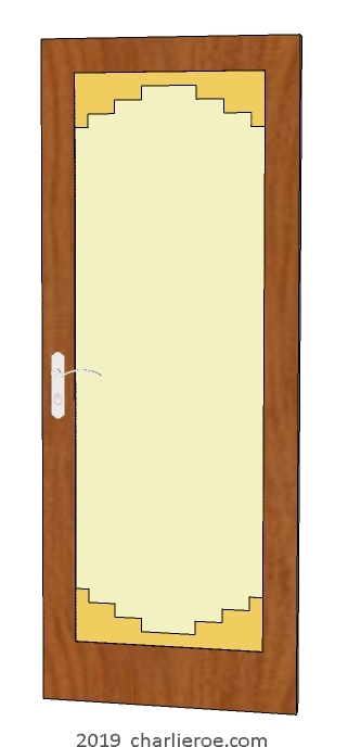 new Art Deco painted door with stepped top and bottom panel mouldings