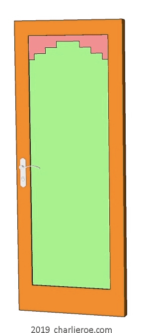 new Art Deco painted door with stepped top and bottom panel mouldings