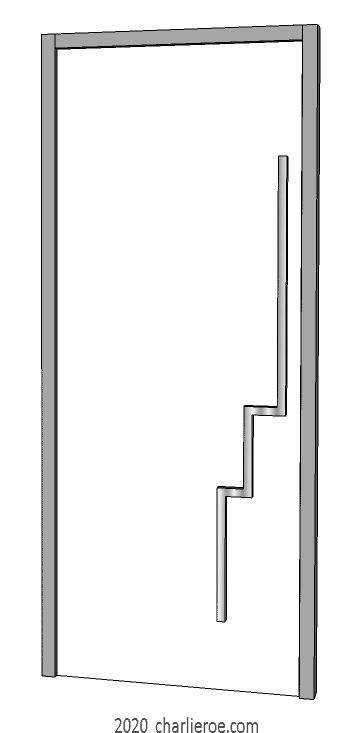 new Art Deco Moderne Skyscraper style plain door with Skyscraper style stepped handles