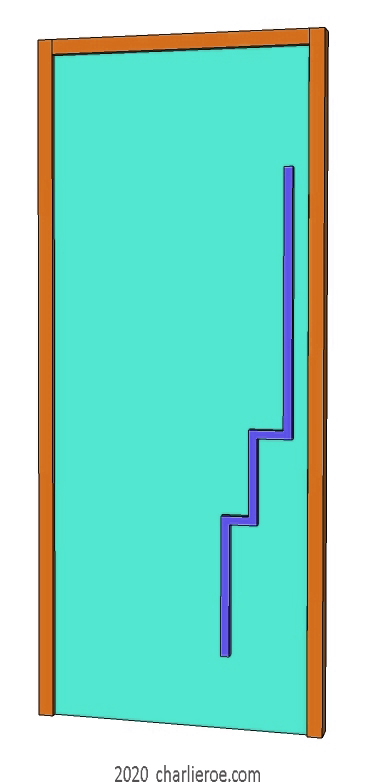 new Art Deco Moderne Skyscraper style plain door with Skyscraper style stepped handles