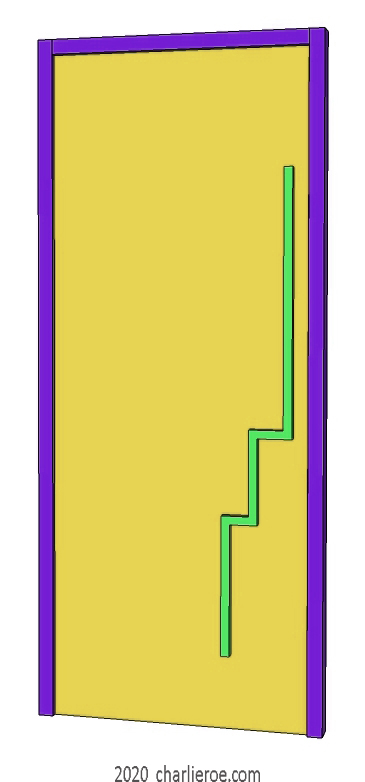 new Art Deco Moderne Skyscraper style plain door with Skyscraper style stepped handles
