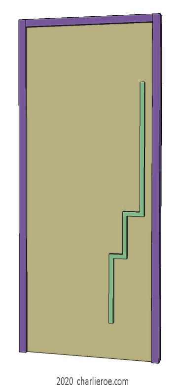 new Art Deco Moderne Skyscraper style plain door with Skyscraper style stepped handles