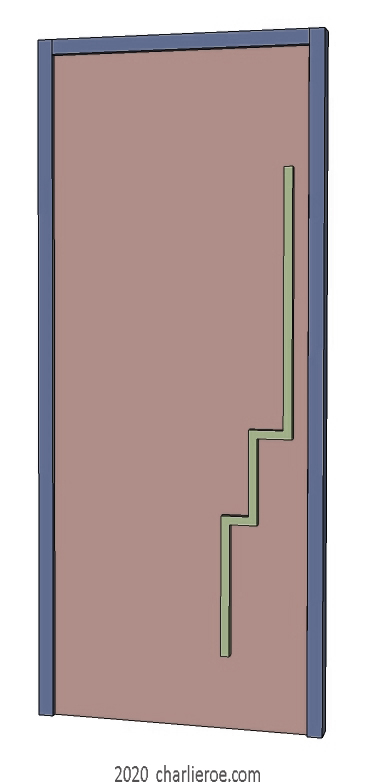 new Art Deco Moderne Skyscraper style plain door with Skyscraper style stepped handles