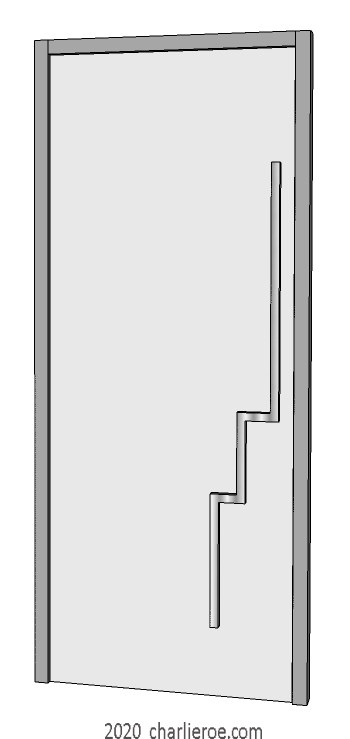 new Art Deco Moderne Skyscraper style plain door with Skyscraper style stepped handles