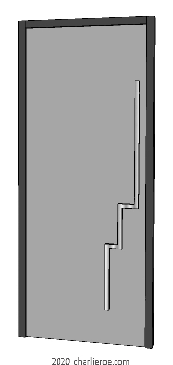 new Art Deco Moderne Skyscraper style plain door with Skyscraper style stepped handles