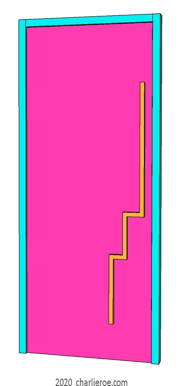 new Art Deco Moderne Skyscraper style plain door with Skyscraper style stepped handles