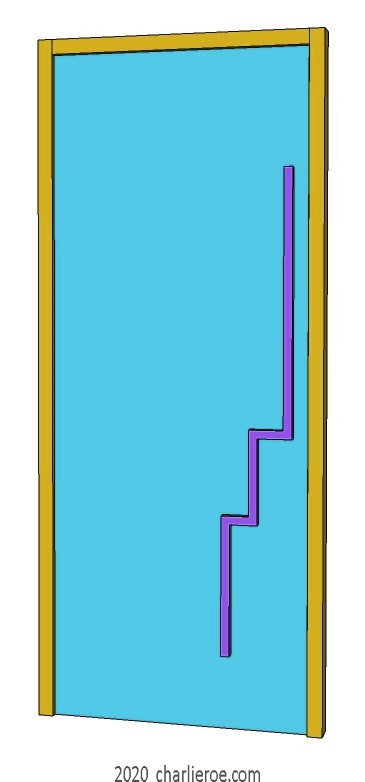 new Art Deco Moderne Skyscraper style plain door with Skyscraper style stepped handles