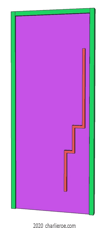 new Art Deco Moderne Skyscraper style plain door with Skyscraper style stepped handles