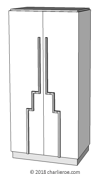 new Art Deco Moderne wardrobe doors with stepped Skyscraper style handles