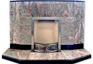 New Art Deco marble fire surround