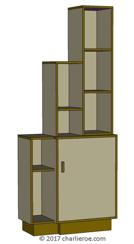new Art Deco stepped Skyscraper style bookcase storage cabinet cupboard