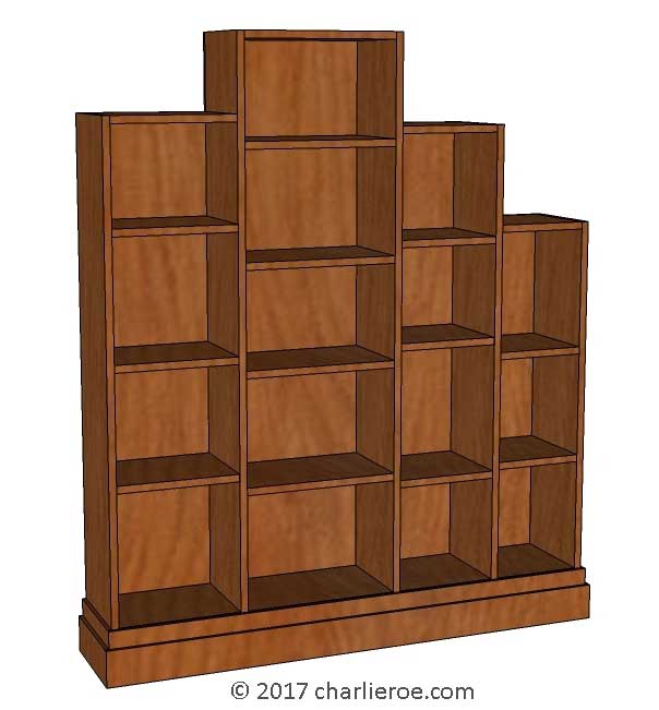 new Art Deco stepped Skyscraper style bookcase storage cabinet cupboard