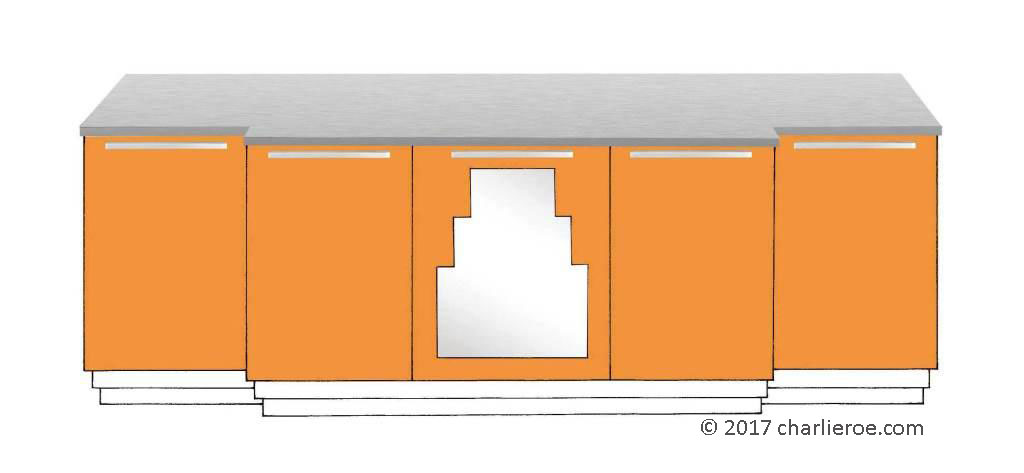 New Art Deco Skyscraper style breakfront lacquered 5 door sideboard cabinet cupboard