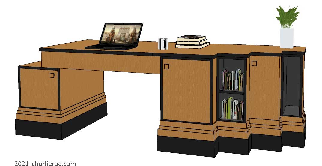 New Paul Frankl Art Deco Skyscraper style wood and lacquered/painted sideboards