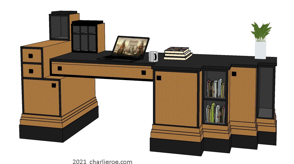 New Paul Frankl Art Deco Skyscraper style wood and lacquered/painted sideboards
