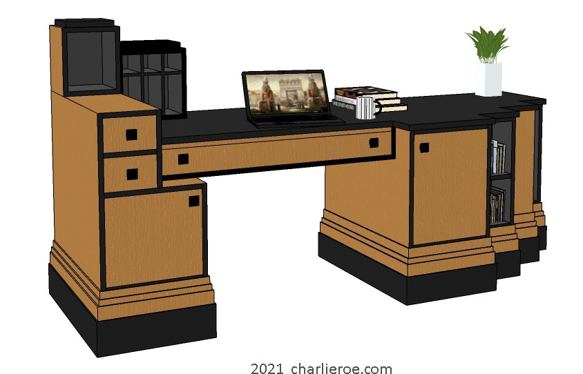 New Paul Frankl Art Deco Skyscraper style wood and lacquered/painted sideboards