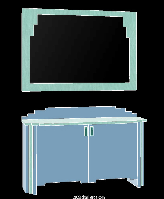 New Art Deco lacquered painted 2 door sideboard