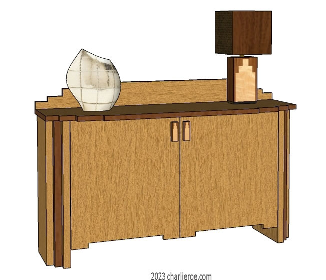 New Art Deco Oak wood 2 door sideboard