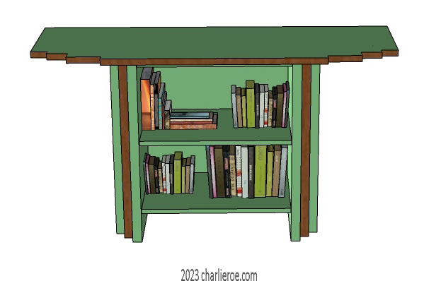 New Art Deco wood and lacquered painted console bookshelves