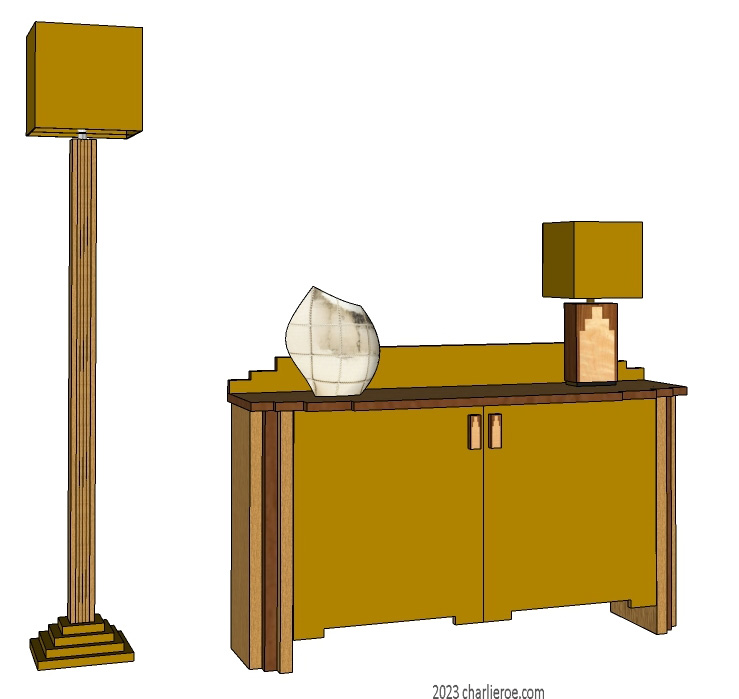 New Art Deco wood and lacquered painted 2 door sideboard