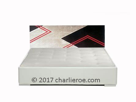 New Donald Deskey painted Art Deco Cubist painted bed head board furniture