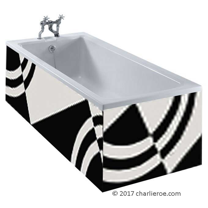 Donald Deskey Art Deco Cubist painted bathroom bath panels furniture
