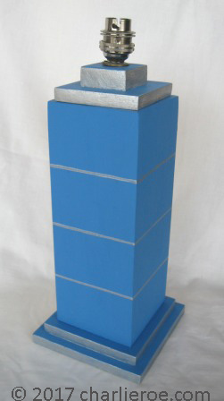 Paul Frankl style Skyscraper stepped painted table lamps & lamp bases stands